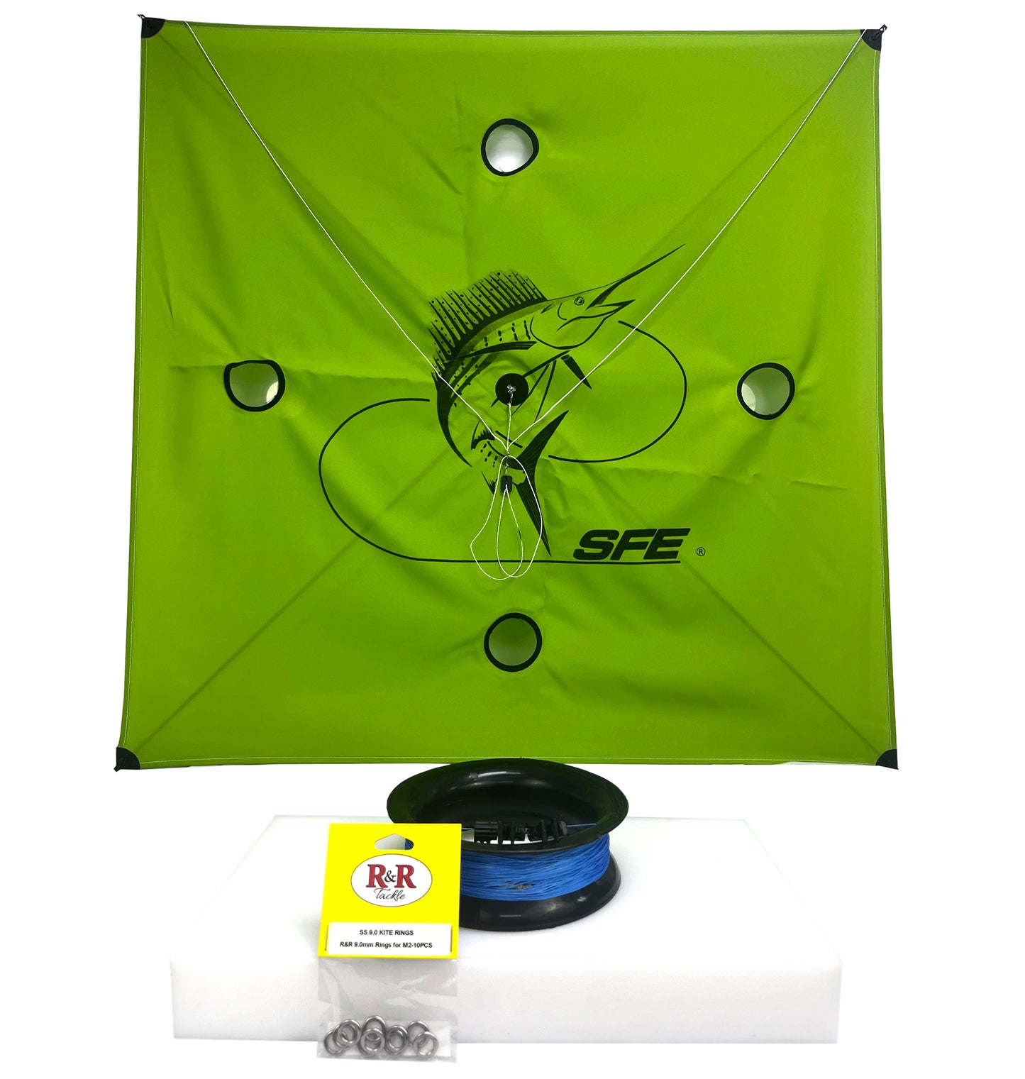 SFE kite + Prerigged kite line with a set of Light weight M2+ Kite clips 9mm