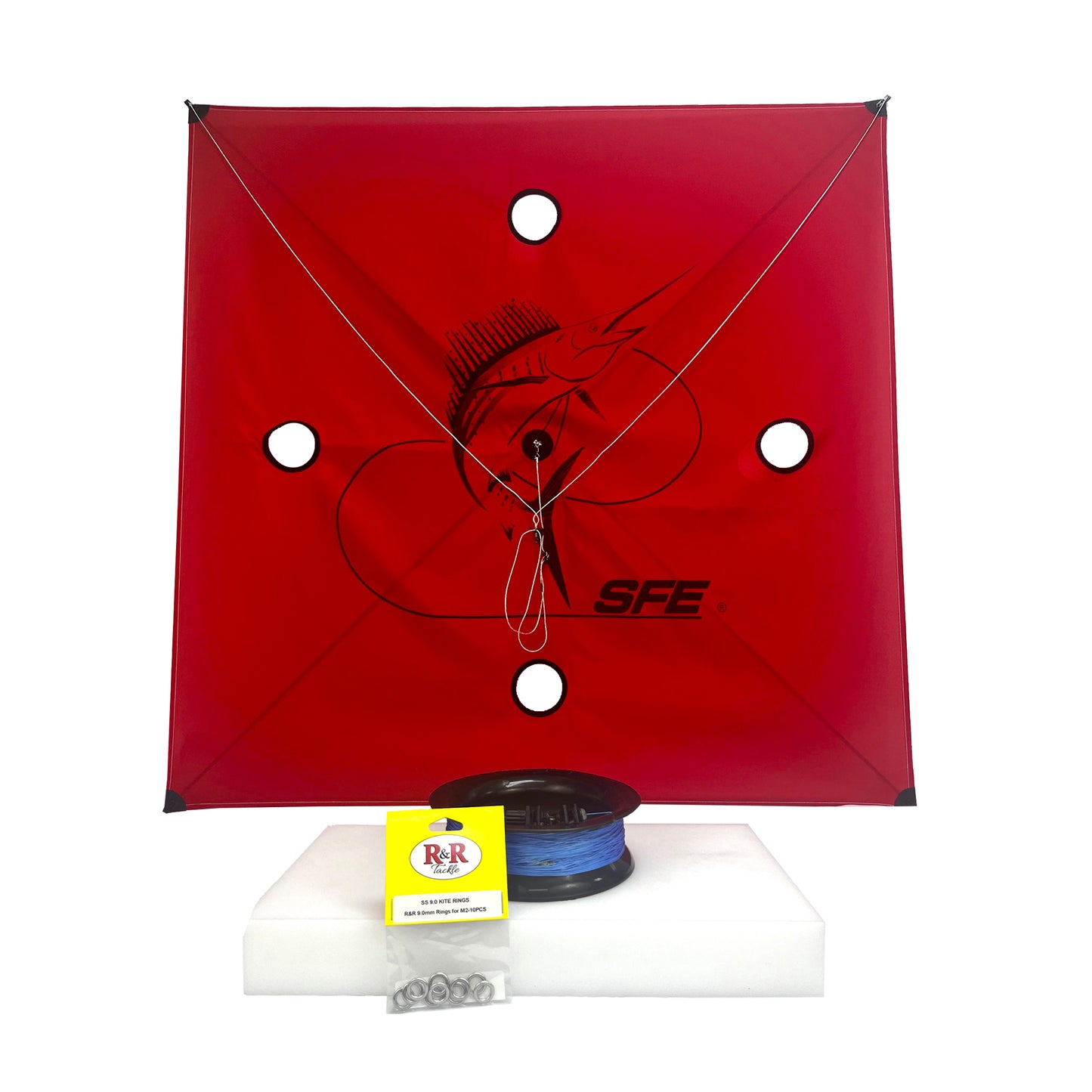 SFE kite + Prerigged kite line with a set of Light weight M2+ Kite clips 9mm