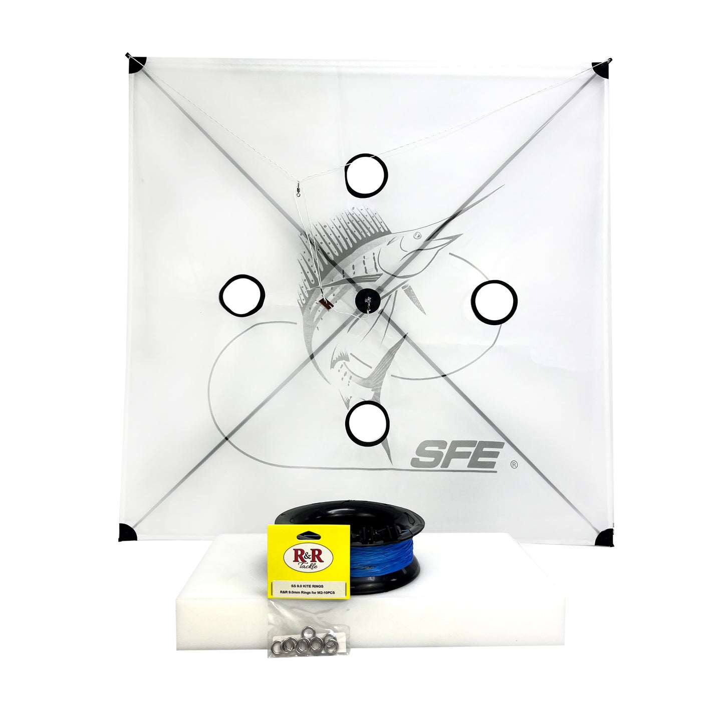 SFE kite + Prerigged kite line with a set of Light weight M2+ Kite clips 9mm